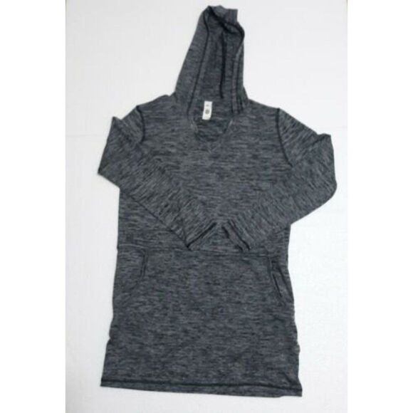 BAW Womens Size Medium Hoodie Dress Black Gray Heather - Picture 3 of 7